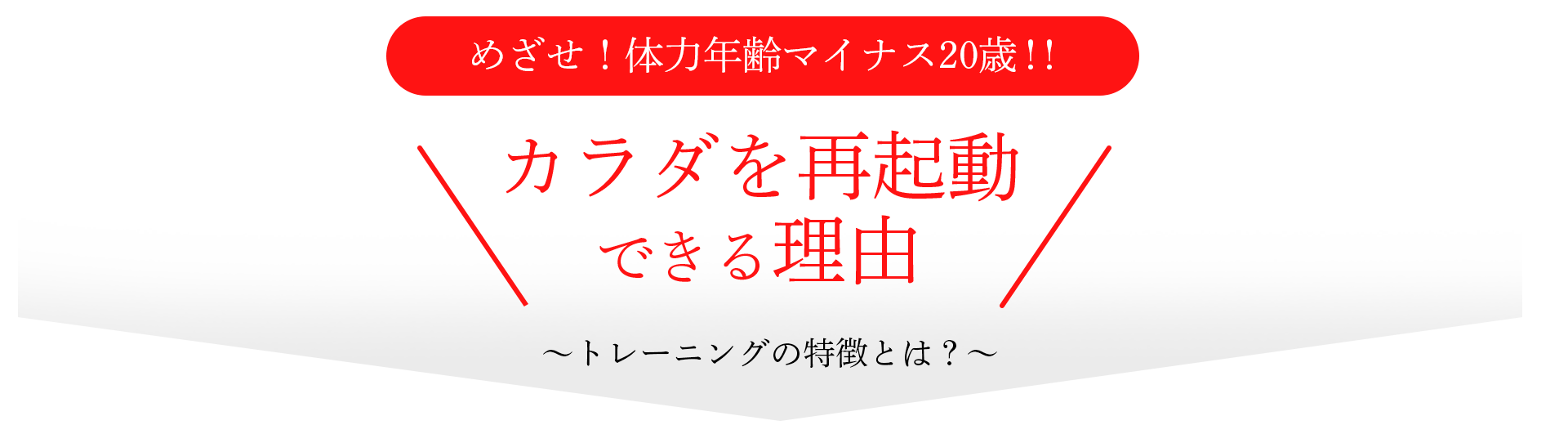 めざせ！体力年齢マイナス20歳！！カラダを再起動できる理由